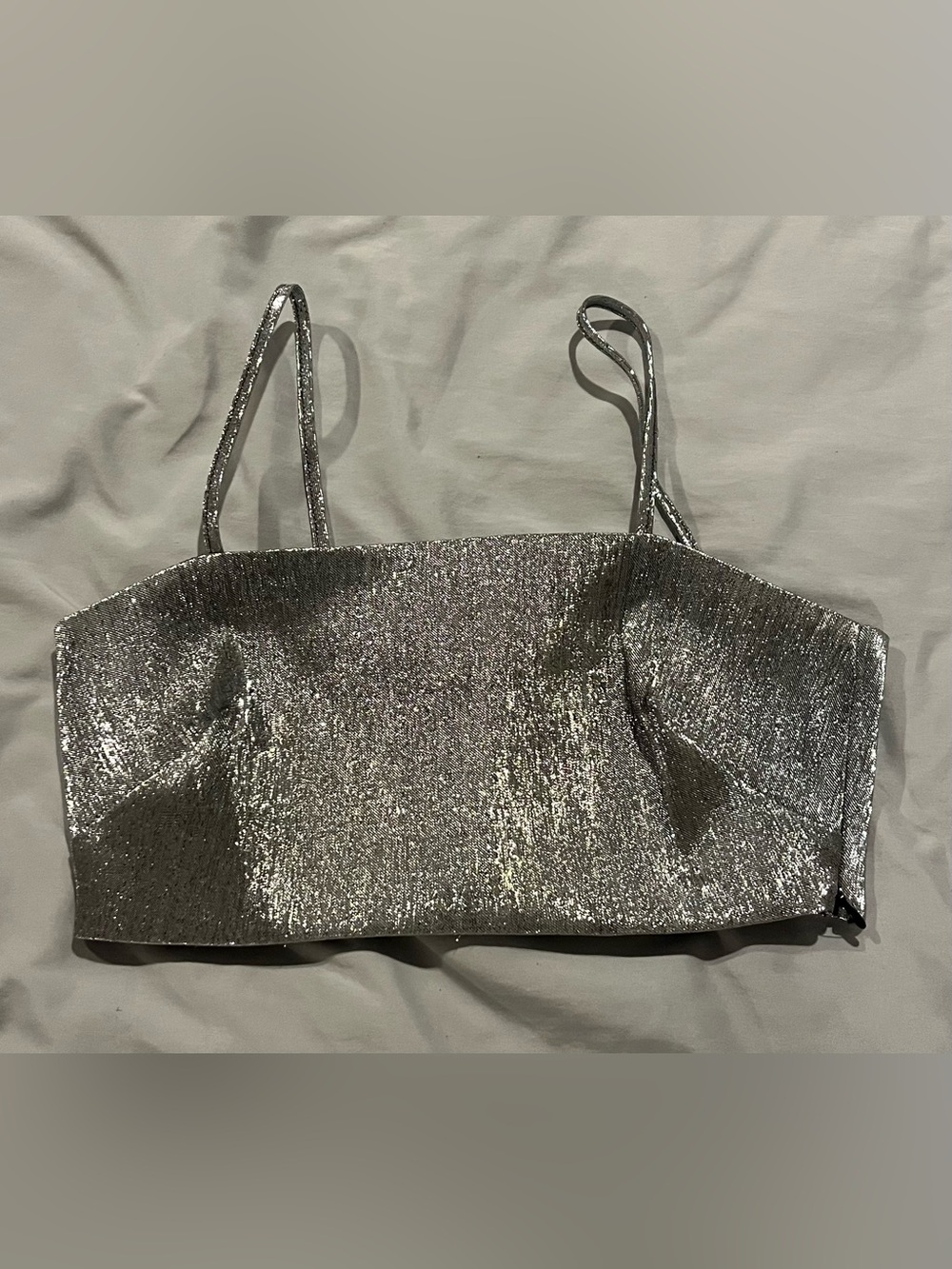 H&M Silver Metallic Crop Top